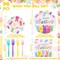 96Pcs Easter Bunny Peeps Party Plates Supplies - Happy Easter Rabbits Party Tableware Decorations Disposable Paper Plates Napkins Forks for Kids Spring Birthday Baby Shower, Serves 24